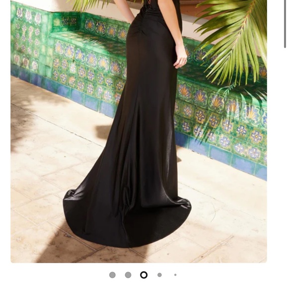 Sherri Hill Black Gown with Silver Accents - Picture 4 of 4